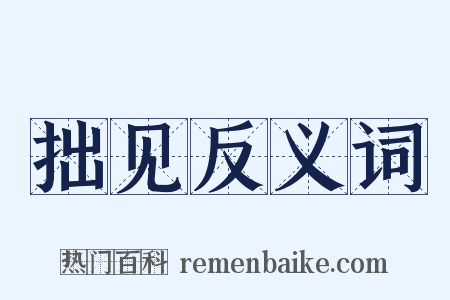 拙见反义词是什么意思的图片